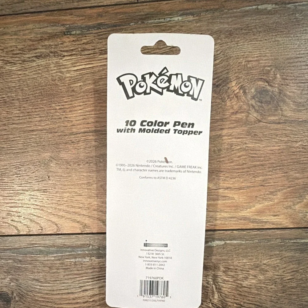 Pokemon Pikachu Pokeball 10 Color Pen Molded Topper NEW